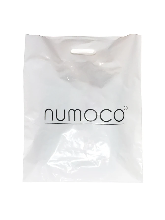 0-3 White bag with black logo numoco